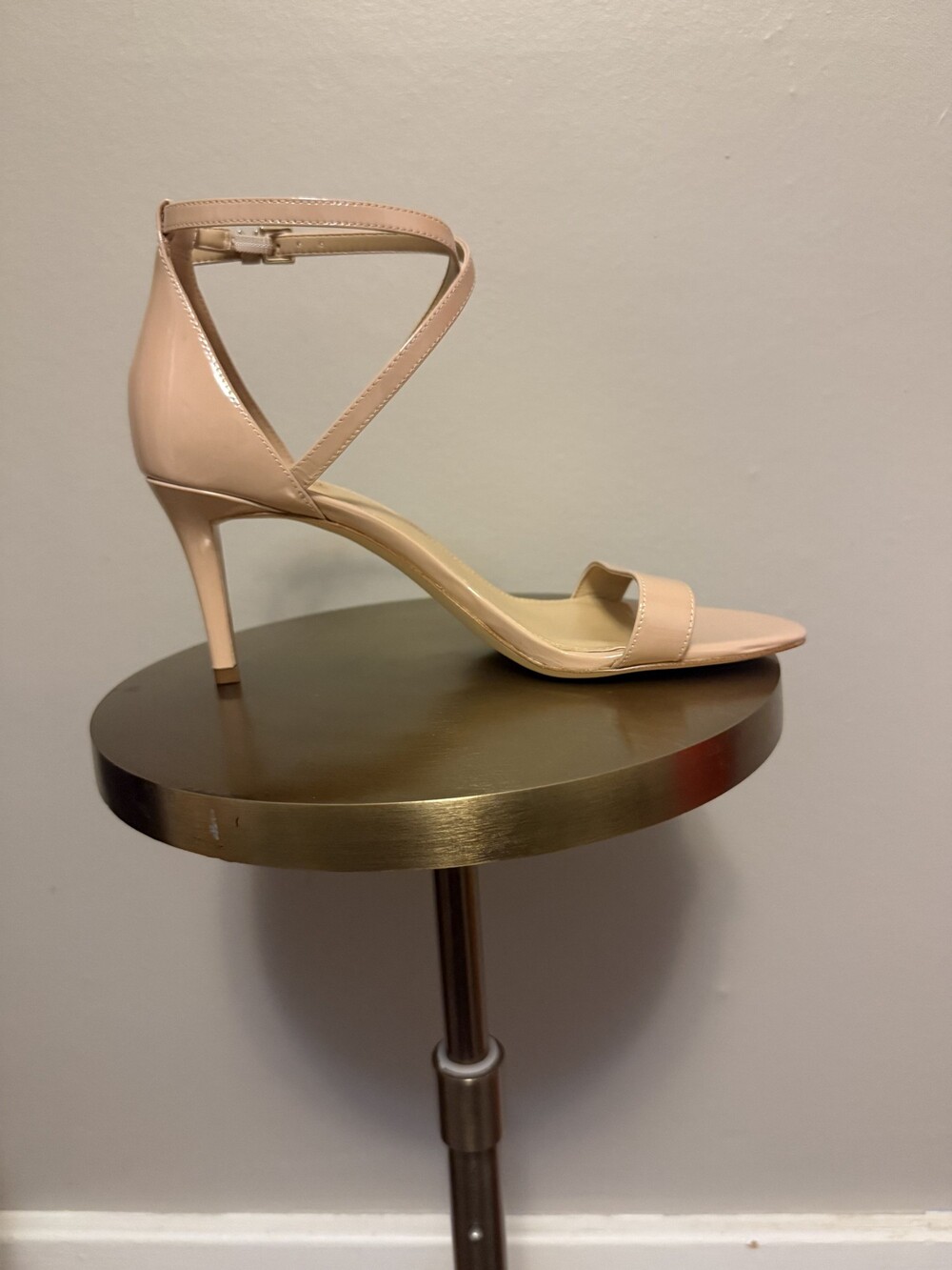 Michael Kors Ava Light Blush Patent Ankle Strap Heels Sandals Size 8 NIB